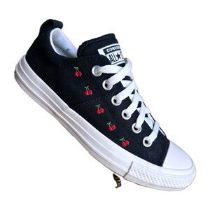 Converse Chuck Taylor All Star Madison Low Black Embroidered Cherries Size 7